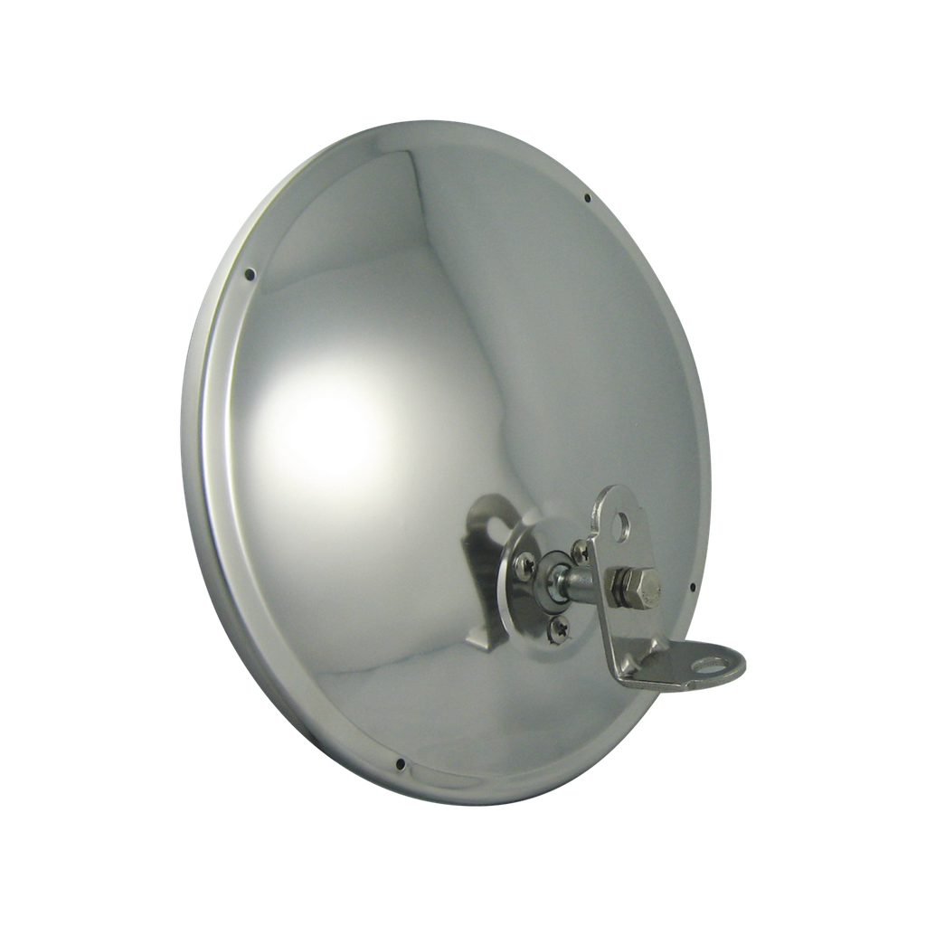 [CX855SS] 8.5" Rd SS Offset Mount Convex Mirror w/ L Bracket