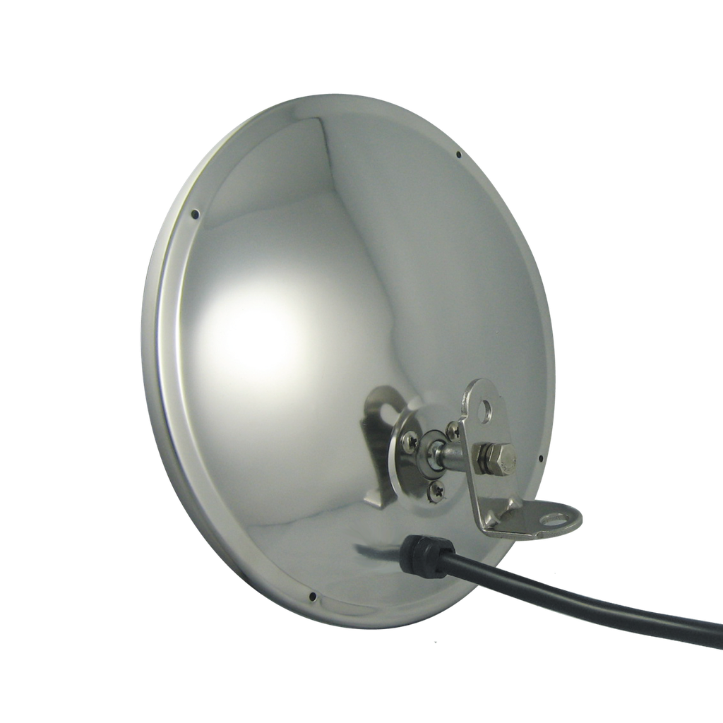 [CX858SS] 8.5" Rd SS Offset Mount Convex Mirror w/ L Bracket & Heater