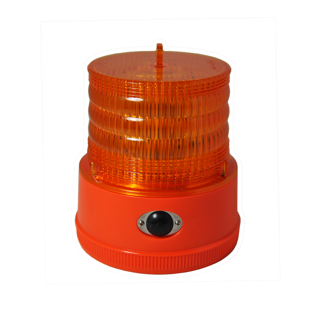 4.5" Battery Operated LED Beacon Quad Flash Amber Magnetic Mount
