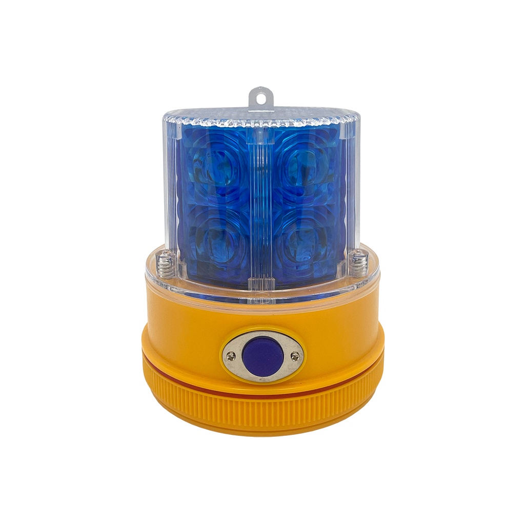 5" Battery Operated LED Beacon Steady On/Triple Flash Blue Magnetic Mount