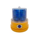 5" Battery Operated LED Beacon Steady On/Triple Flash Blue Magnetic Mount