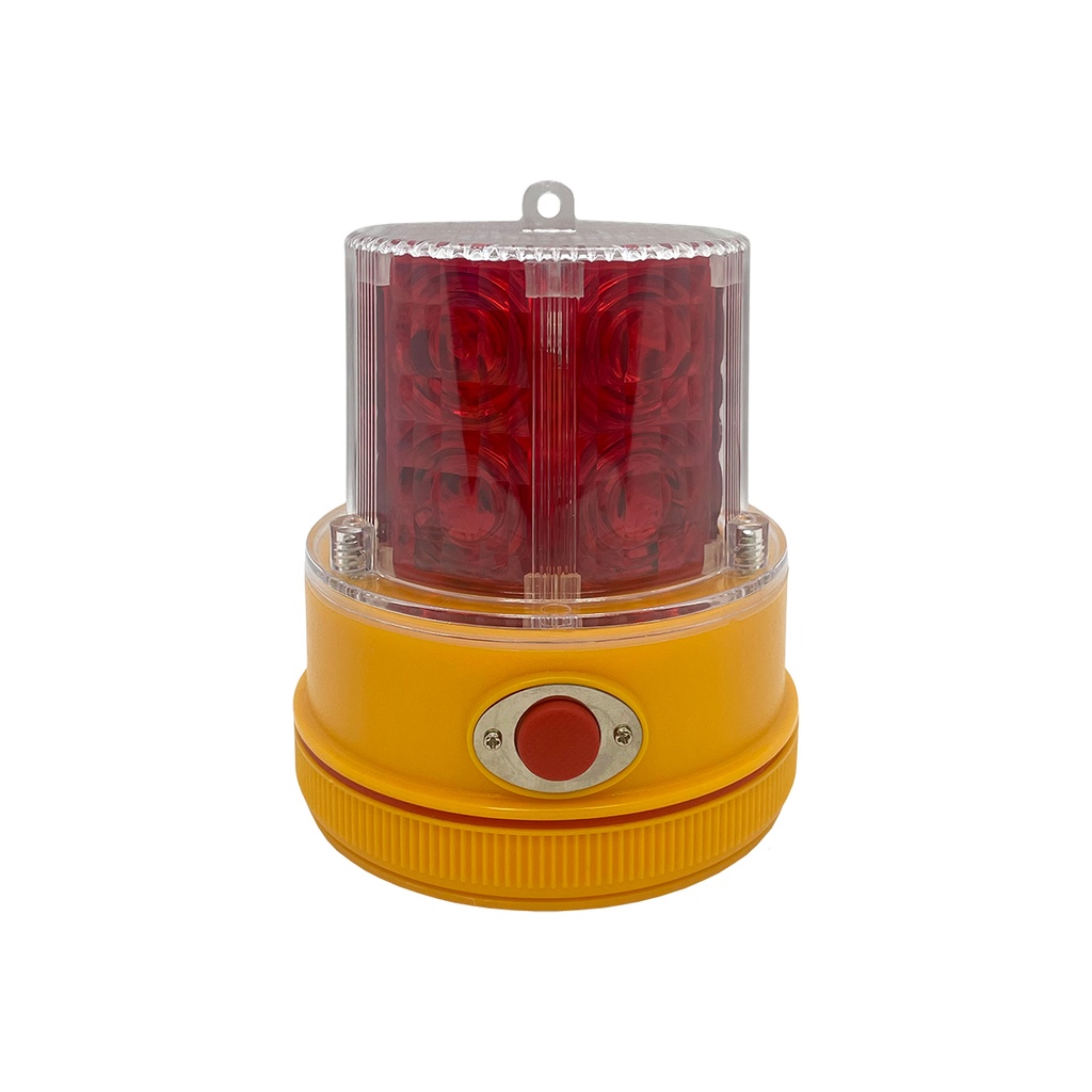5" Battery Operated LED Beacon Steady On/Triple Flash Red Magnetic Mount