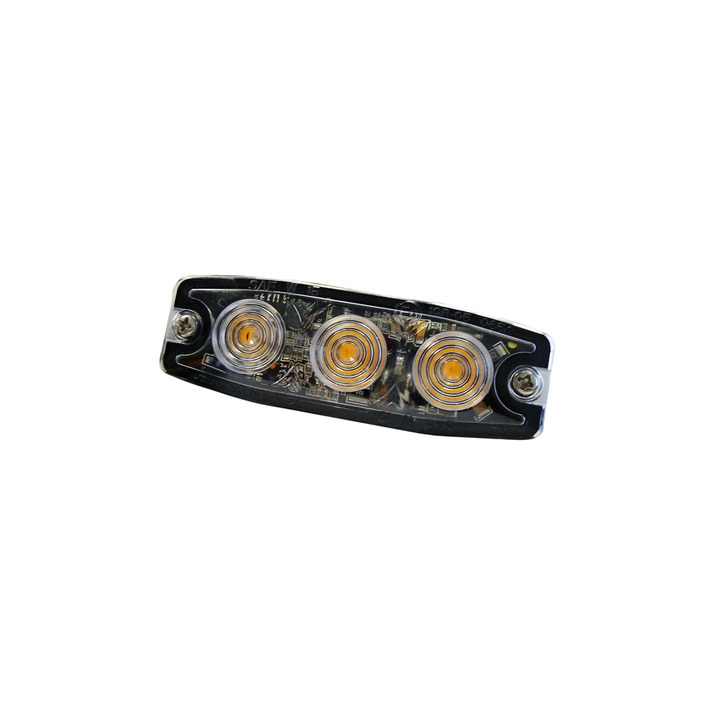 3.5" LED Warning Light 12-Pattern Amber