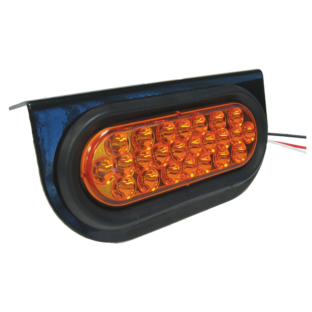 Oval LED Warning Light Kit Quad Flash Amber