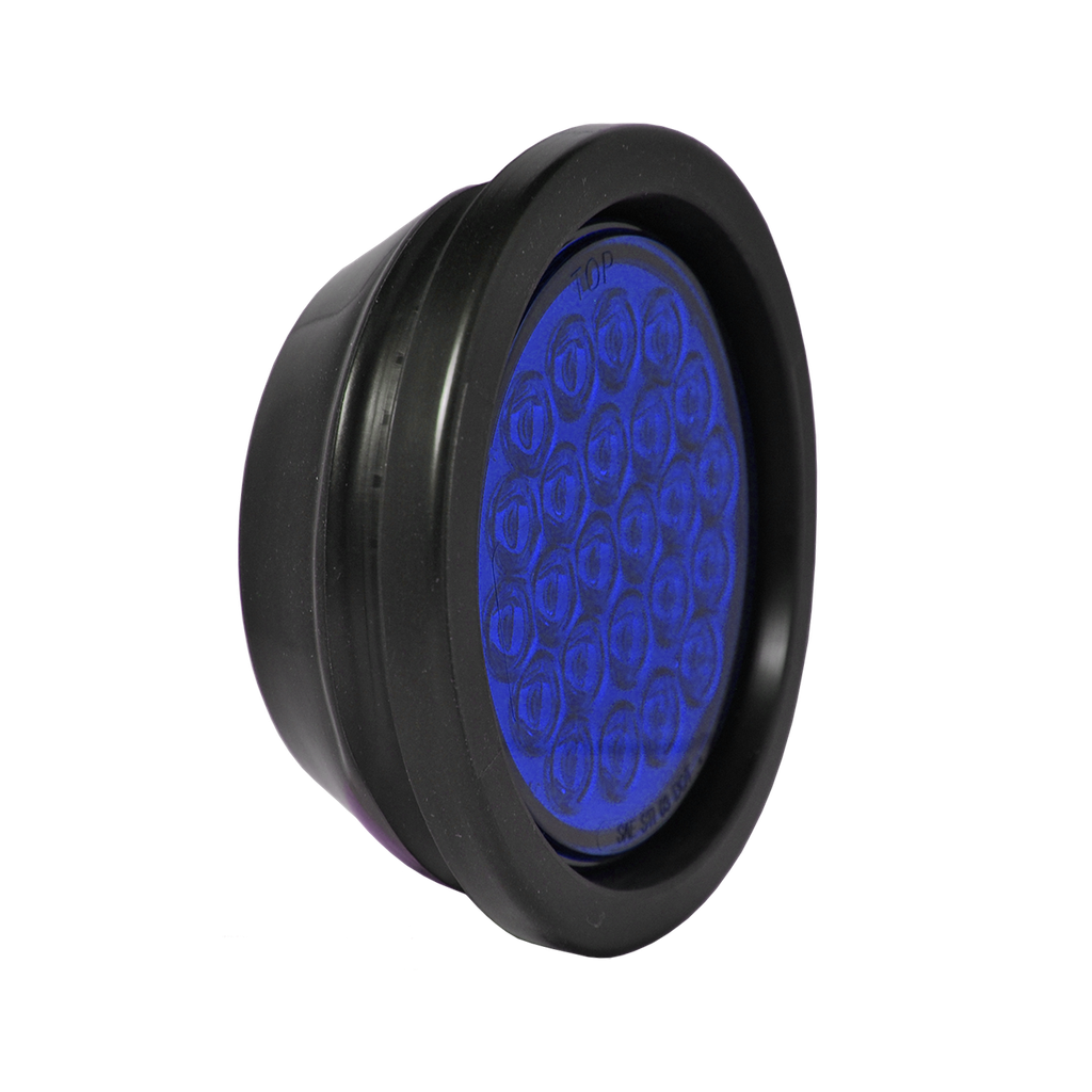 4" Rd LED Warning Light Kit Quad Flash Blue