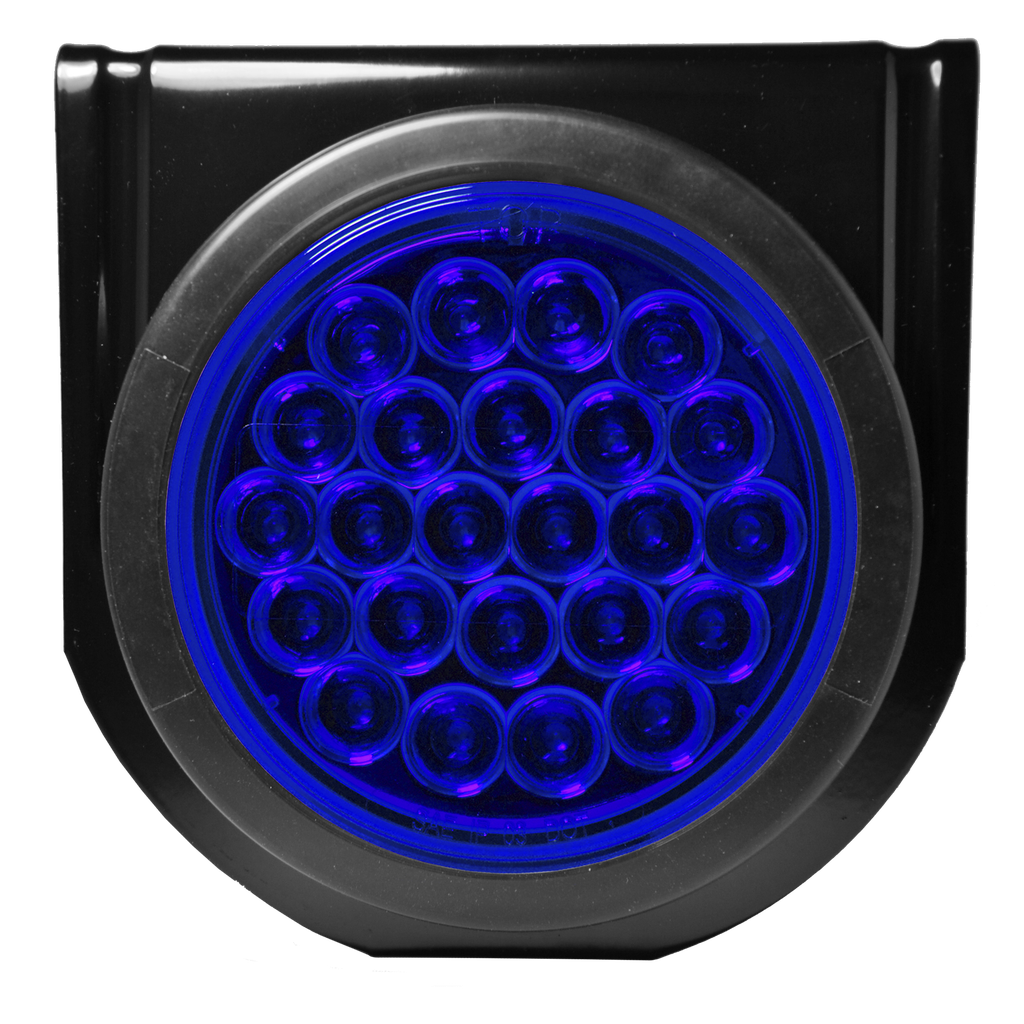 4" Rd LED Warning Light Kit Quad Flash Blue
