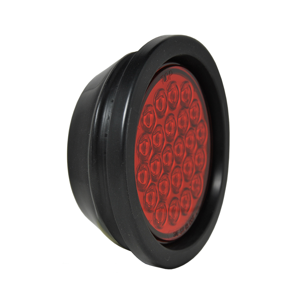 4" Rd LED Warning Light Kit Quad Flash Red