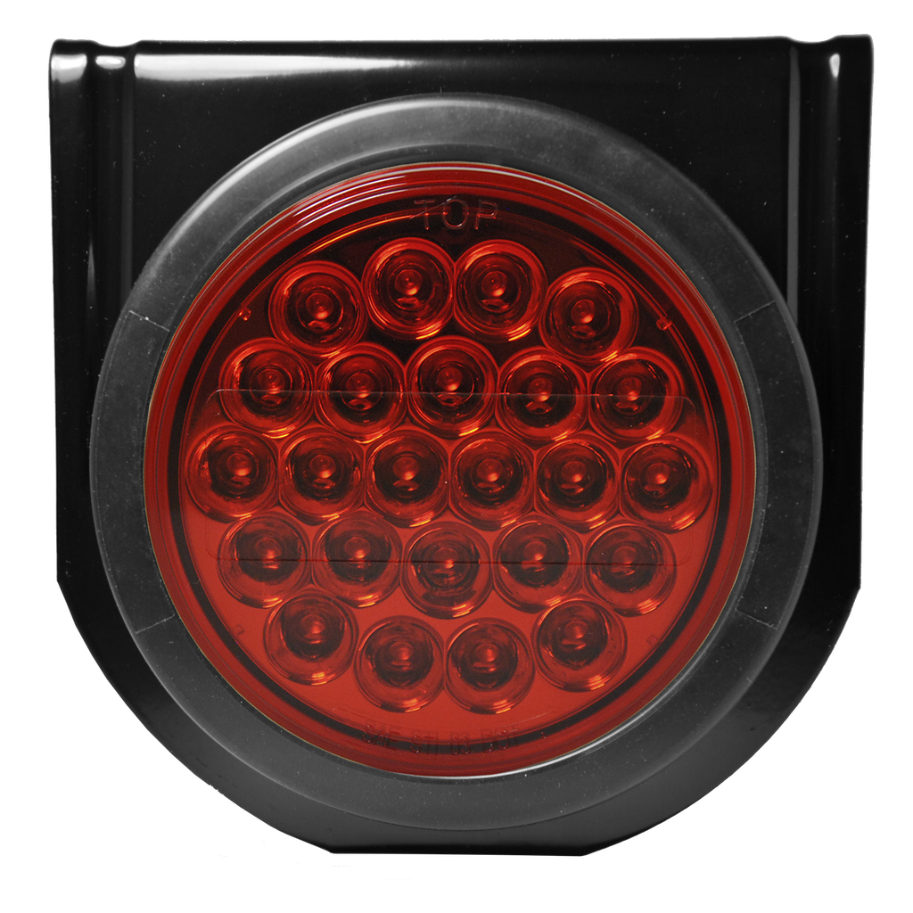 4" Rd LED Warning Light Kit Quad Flash Red