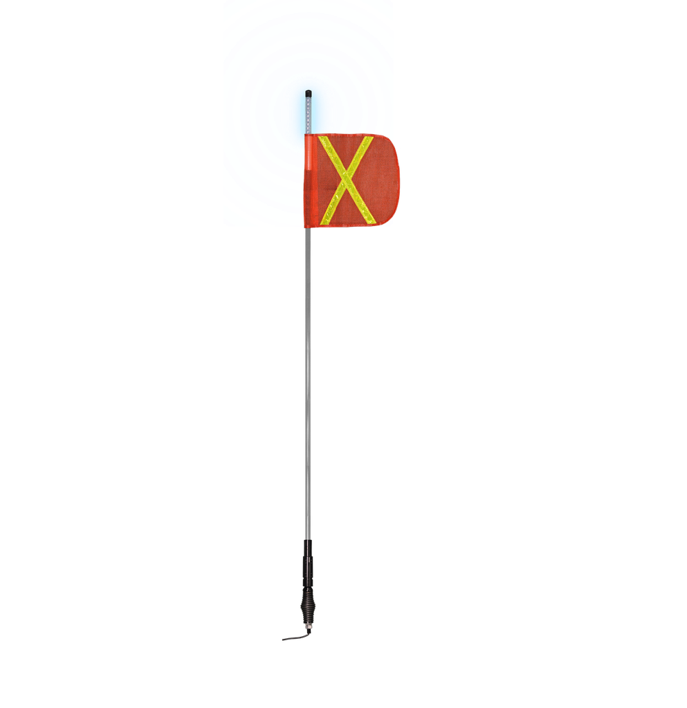 [EW6060W] 6 ft Top LED Light Whip Quick Disconnect Spring Mount Flag Steady White