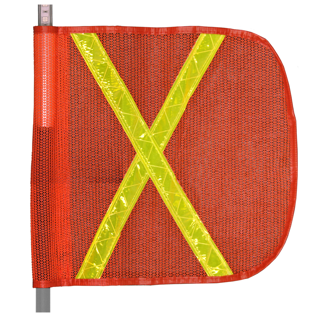 [EWR610] 12" Reflective Flag with Amber X