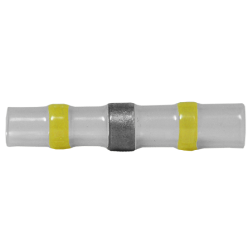 [HBS10-50] Solder/Heat Shrinkable Butt Connectors Yellow 12-10 Ga - 50/pack