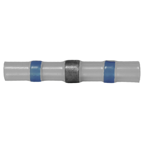 [HBS14-25] Solder/Heat Shrinkable Butt Connectors Blue 16-14 Ga - 25/pack