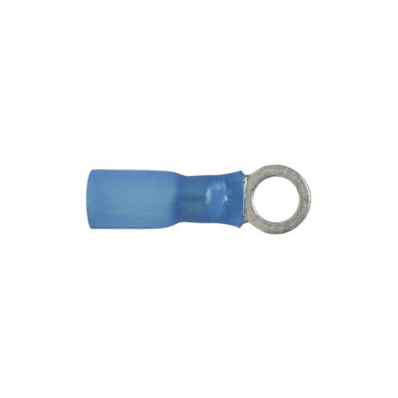 Heat Shrinkable Ring Terminals Blue 16-14 Ga Stud 10 - 100/pack