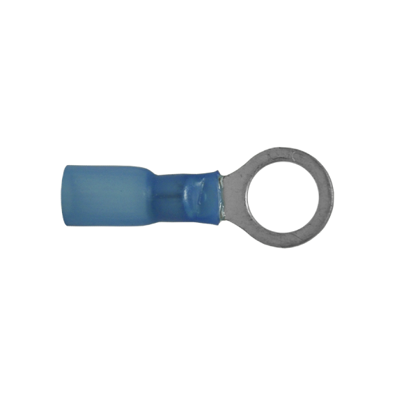 Heat Shrinkable Ring Terminals Blue 16-14 Ga Stud 5/16" - 50/pack