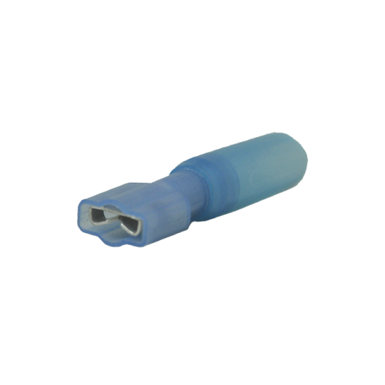 Heat Shrinkable Slide Connectors Female Blue 0.25" Tab 16-14 Ga - 25/pack
