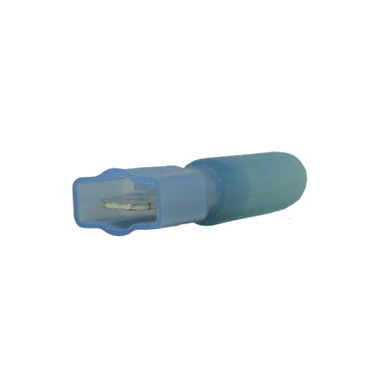 Heat Shrinkable Slide Connectors Male Blue 0.25" Tab 16-14 Ga - 100/pack