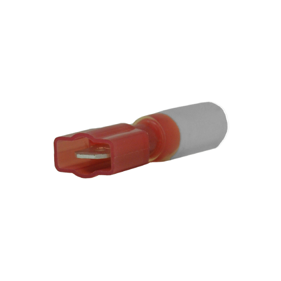 Heat Shrinkable Slide Connectors Male Red 0.25" Tab 20-18 Ga - 25/pack