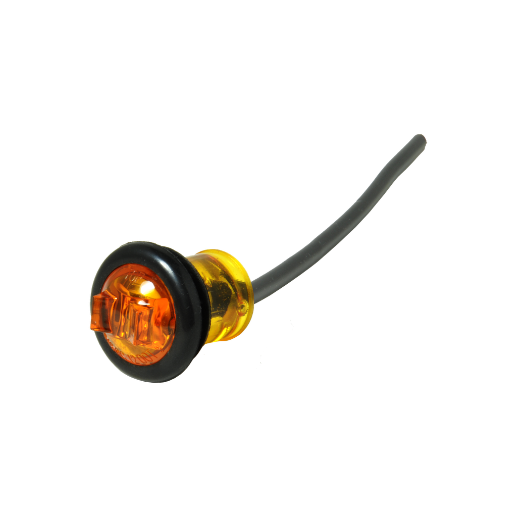 [LED0700MAP] 12V-24V LED Compact Side Marker Lamp w/ Grommet Amber
