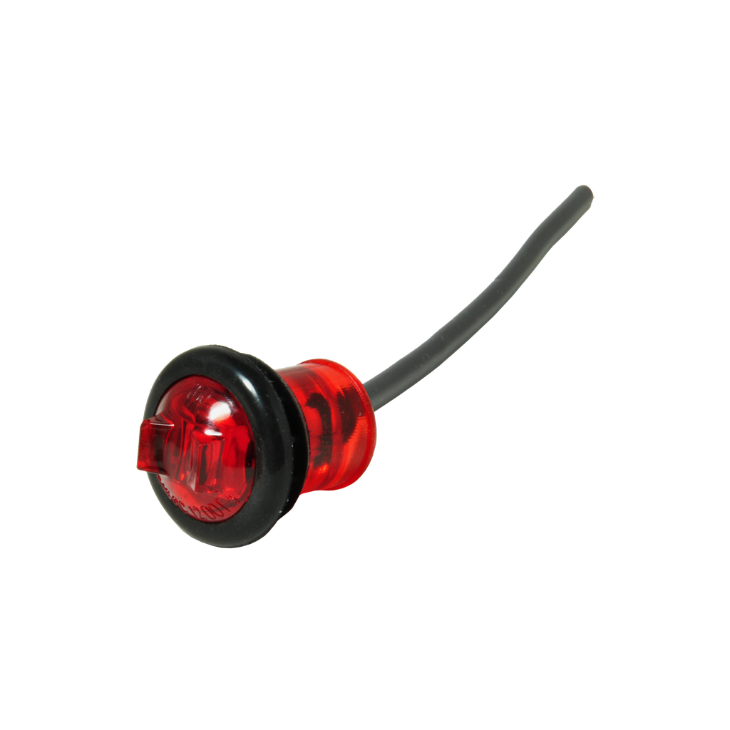12V-24V LED Compact Side Marker Lamp w/ Grommet Red