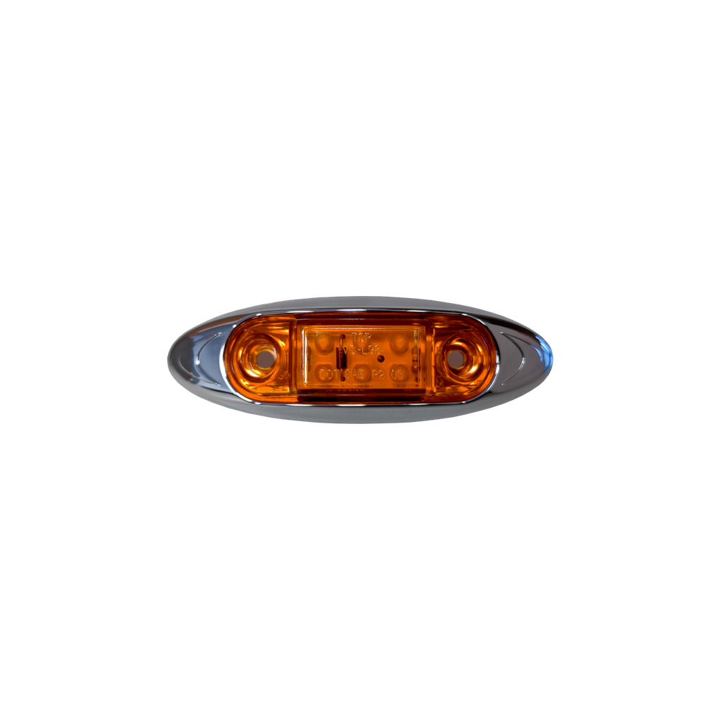 [LED0725-6AP] LED 0.75"x2.5" Marker Lamp Amber 6-dio w/ Chrome Bezel