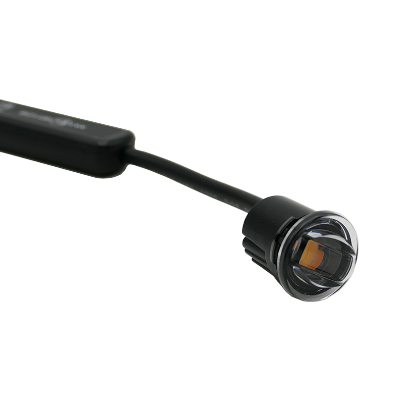 [LED0730MCAB] LED Compact Side Clear Lens Blue Marker Lamp & Amber Strobe w/ Grommet