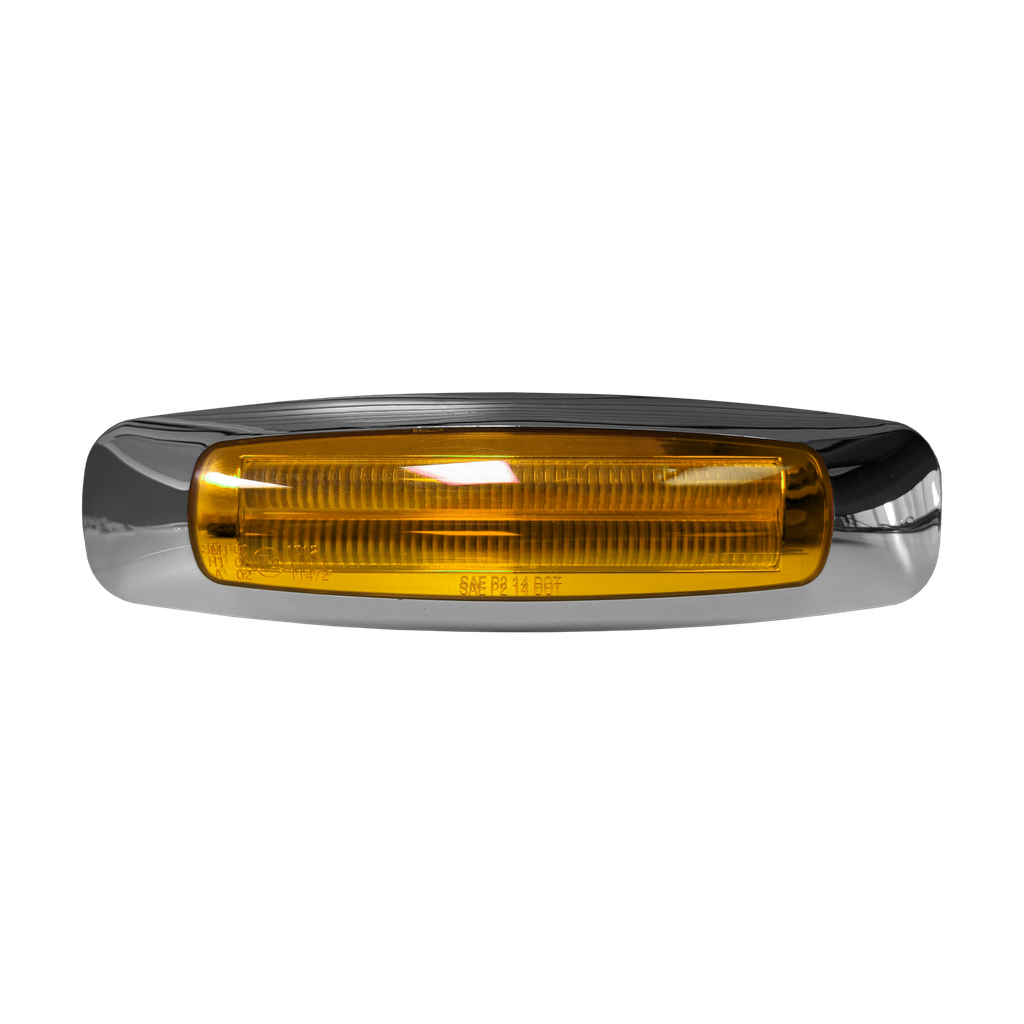 [LED1315-4AP] LED 1.65"x5.75" Marker Lamp Amber 4-dio w/ Chrome Bezel