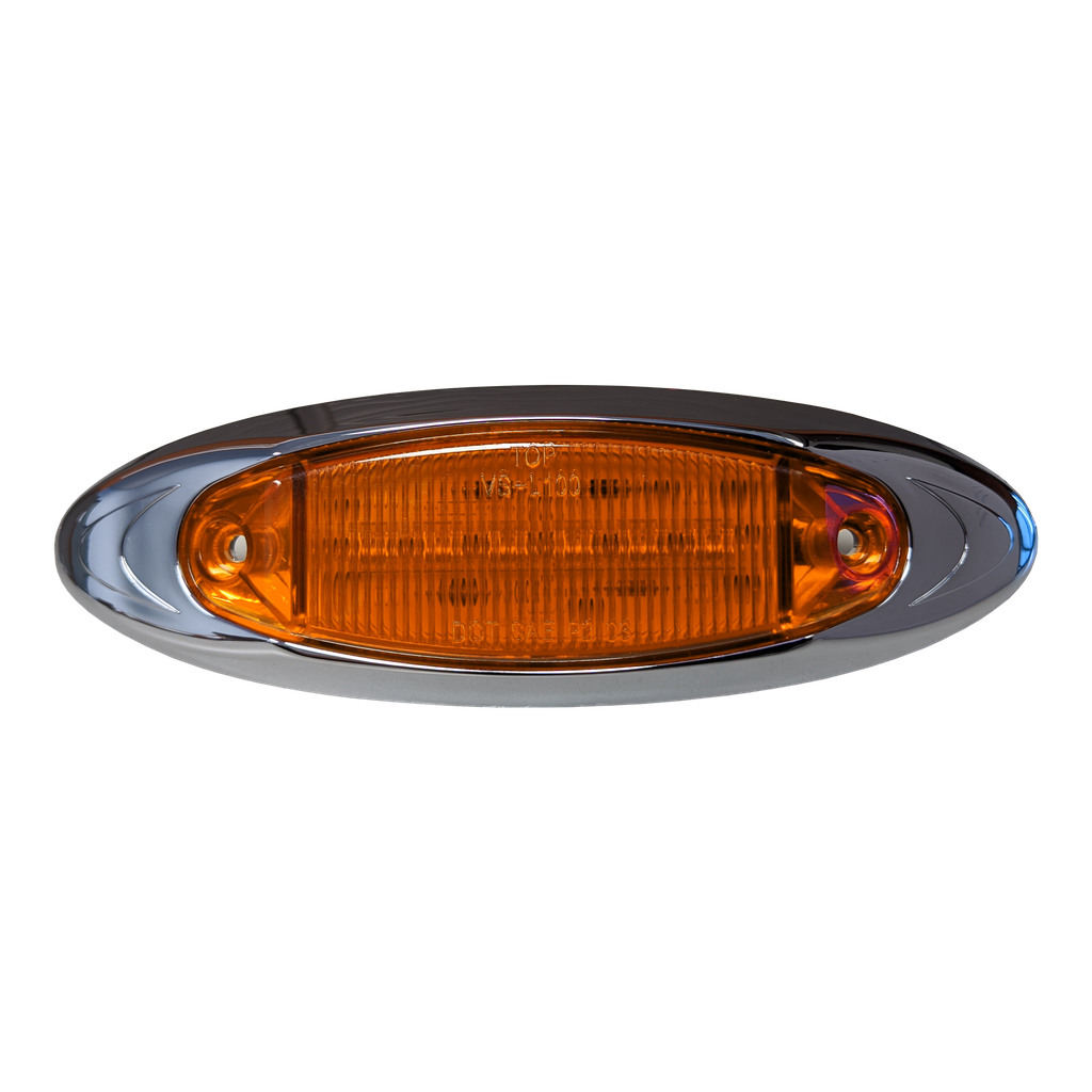 [LED1545-6AP] LED 1.5"x4.5" Marker Lamp Amber 6-dio w/ Chrome Bezel