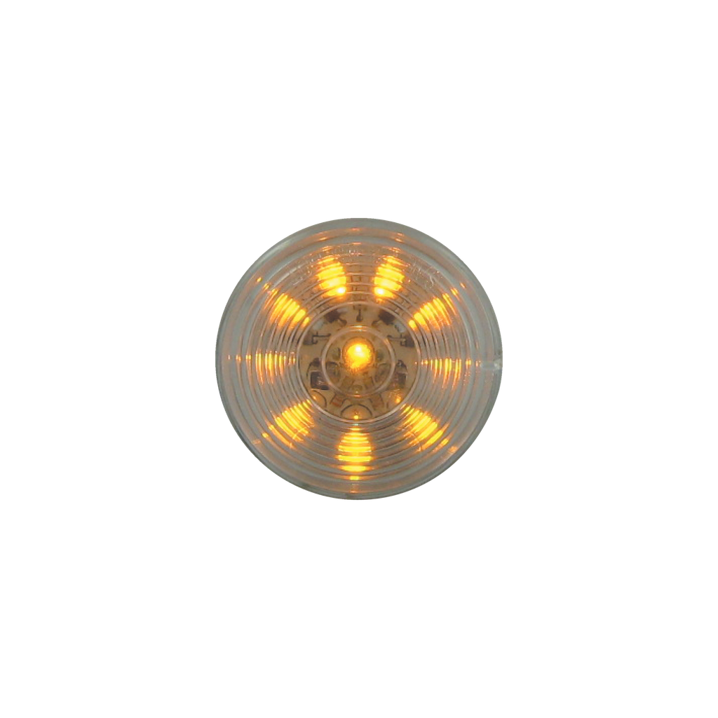 [LED2000C-10AP] LED 2" Rd Marker Clear Lens Lamp Amber - 10-dio