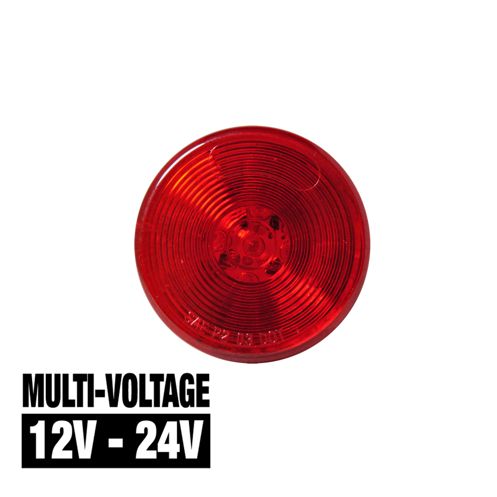 [LED2000M-10RP] 12V-24V LED 2" Rd Marker Lamp Red - 10-dio