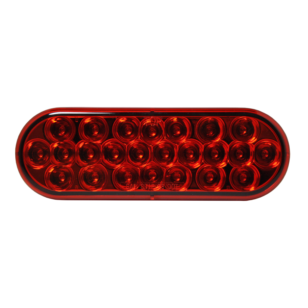 [LED2238-24RP] LED Oval STTP Lamp Red - 24-dio