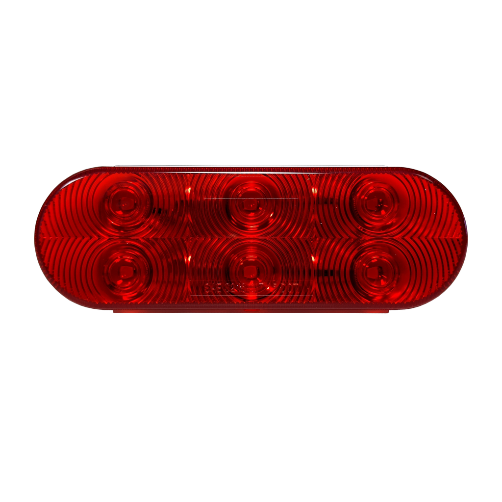 [LED2238-6RP] LED Oval STT Lamp Red - 6-dio