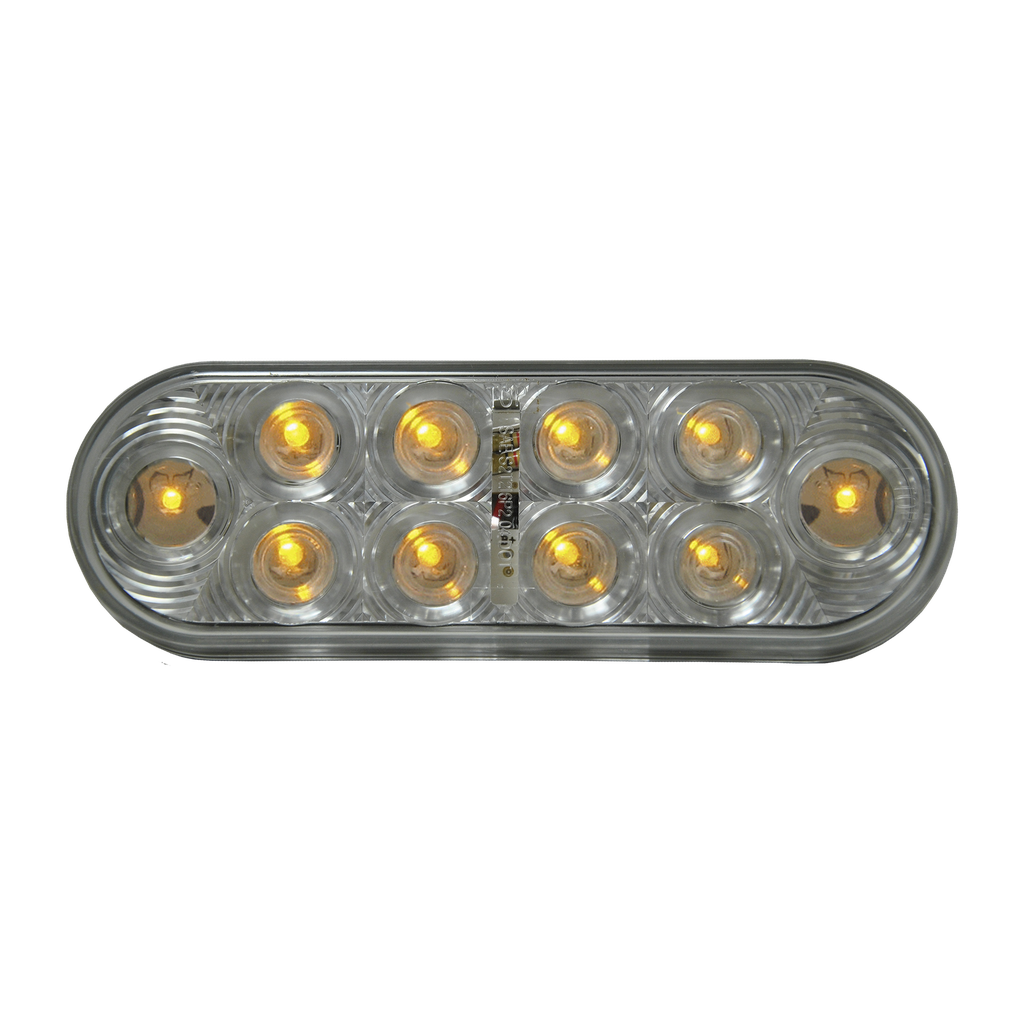 [LED2238C-10AP] LED Oval Signal/Park Clear Lens Lamp Amber - 10-dio