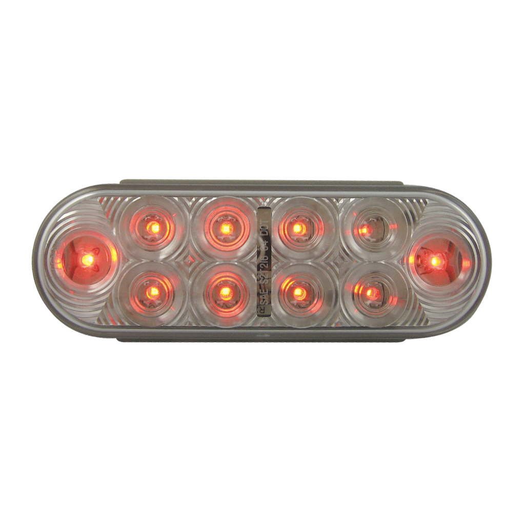 [LED2238C-10RP] LED Oval STT Clear Lens Lamp Red - 10-dio