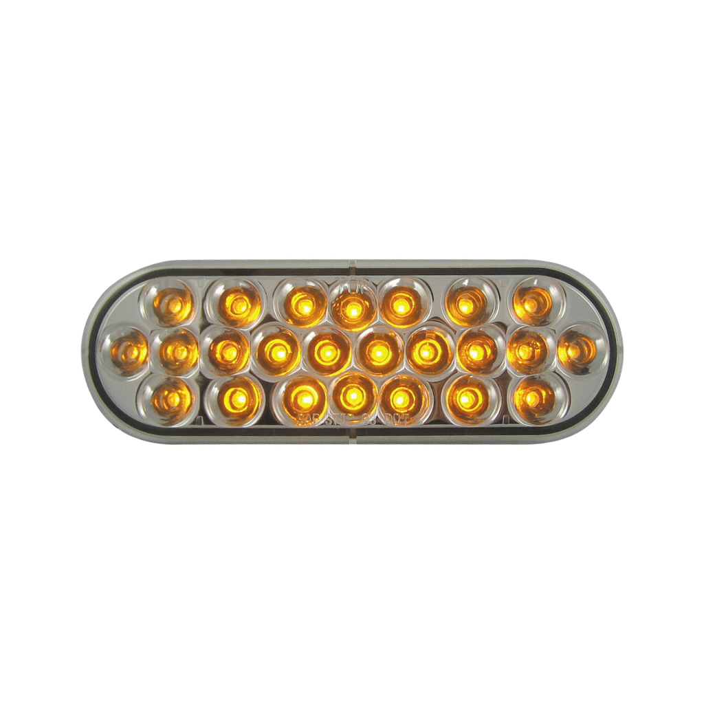 [LED2238C-24AP] LED Oval Turn/Tail/Park Clear Lens Lamp Amber - 24-dio