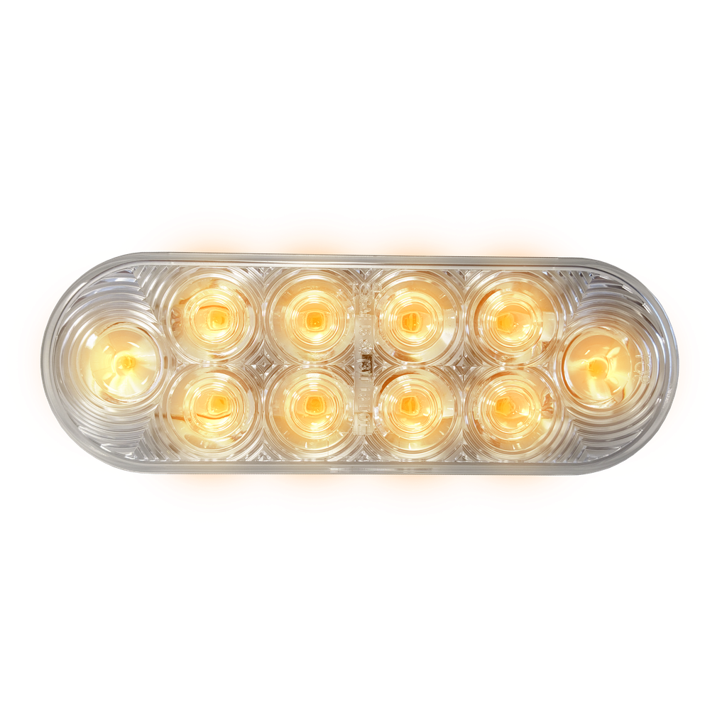 [LED2238CS-10AP] LED Oval Signal/Park Clear Lens Lamp Amber - 10-dio