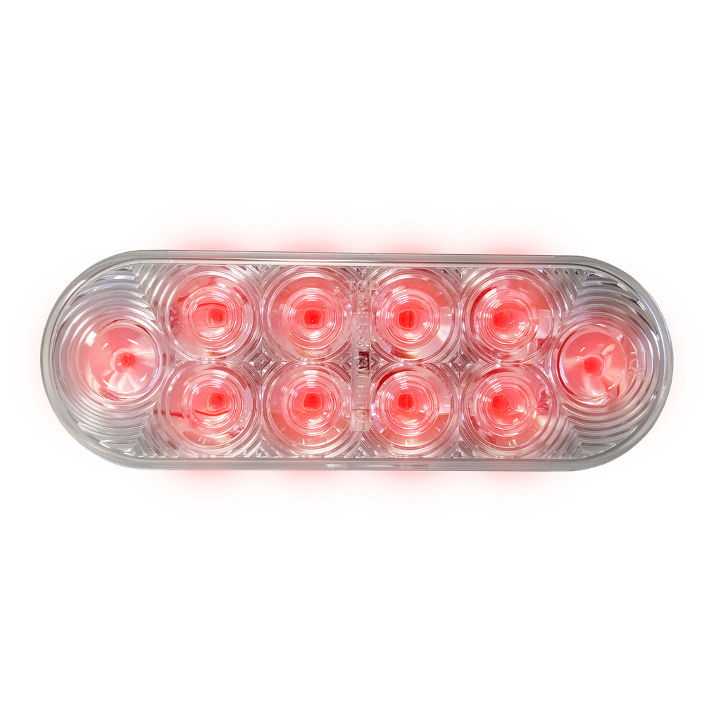 [LED2238CS-10RP] LED Oval STT Clear Lens Lamp Red - 10-dio