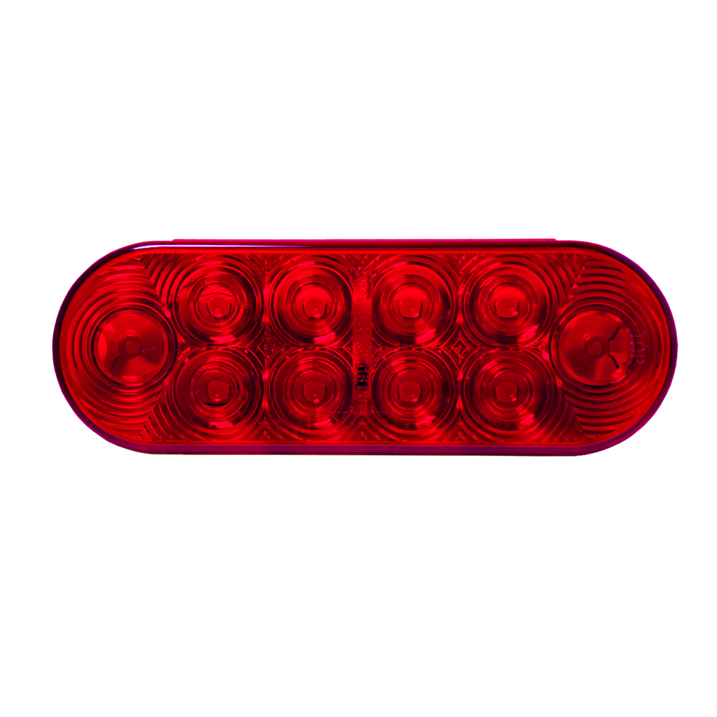 [LED2238G-10RP] LED Oval 3-Pin AMP Connection STT Lamp Red - 10-dio