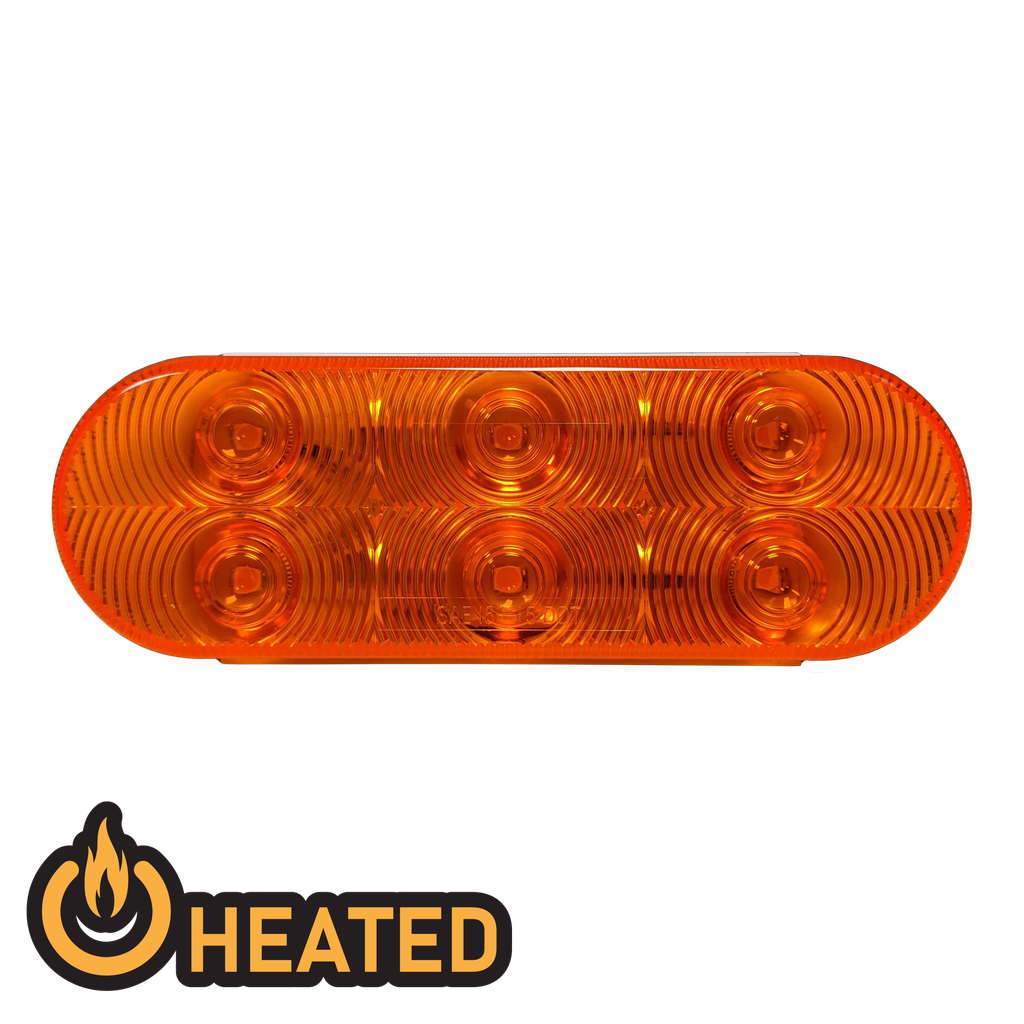 [LED2238H-6AP] Heated LED Oval Turn Signal Lamp Amber 6-dio