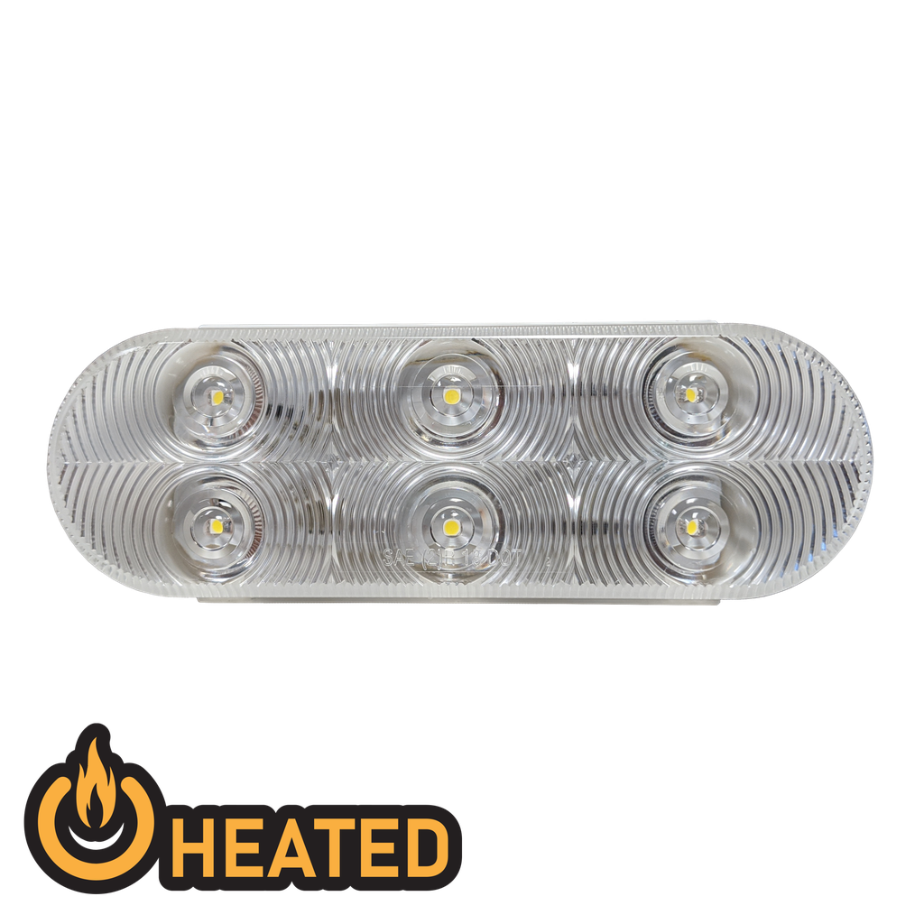 [LED2238H-6CP] Heated LED Oval Clear Back Up Lamp 6-dio