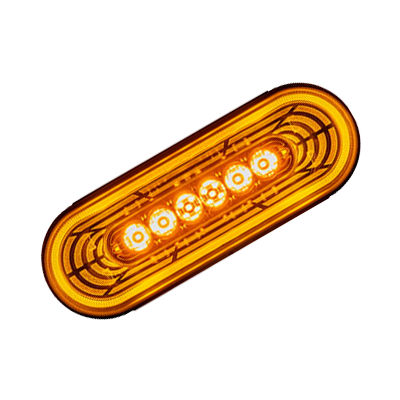 [LED2238TC-22AP] 6" Oval Orbit Turn Signal light/22 SMD LEDs/Amber-Clear Lens
