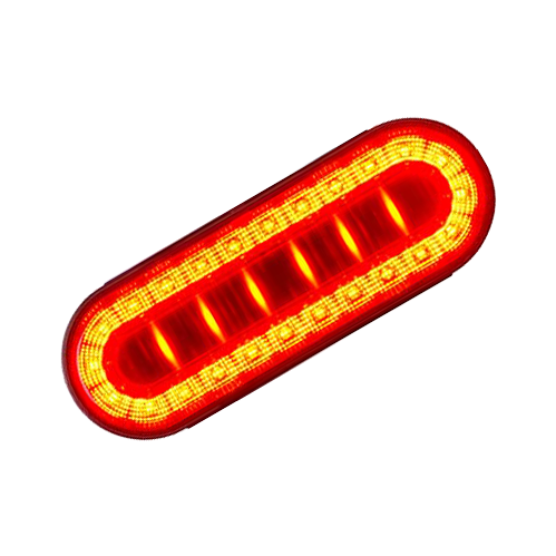 [LED2238TC-30RP] 6" Oval UniGlo STT/30 SMD LEDs/Red-Clear Lens