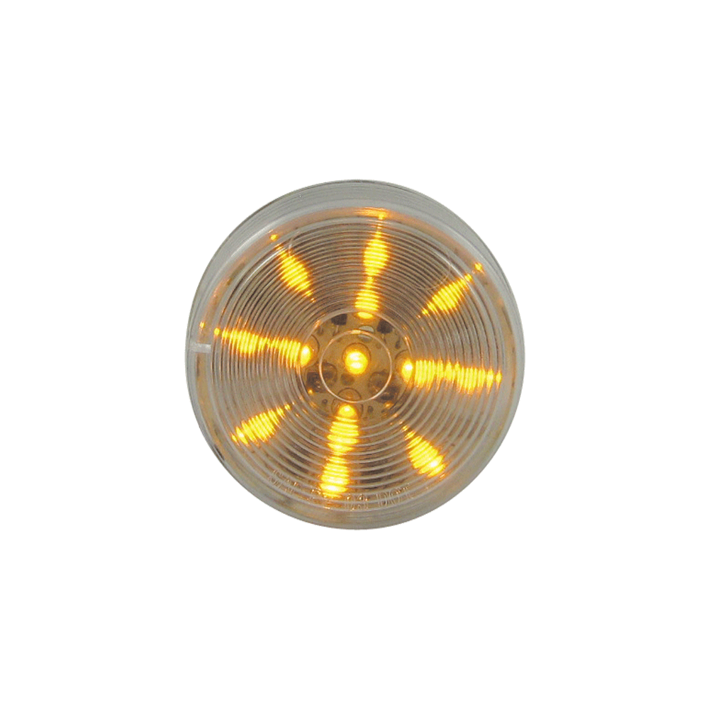 [LED2500C-13AP] LED 2.5" Rd Marker Clear Lens Lamp Amber - 13-dio
