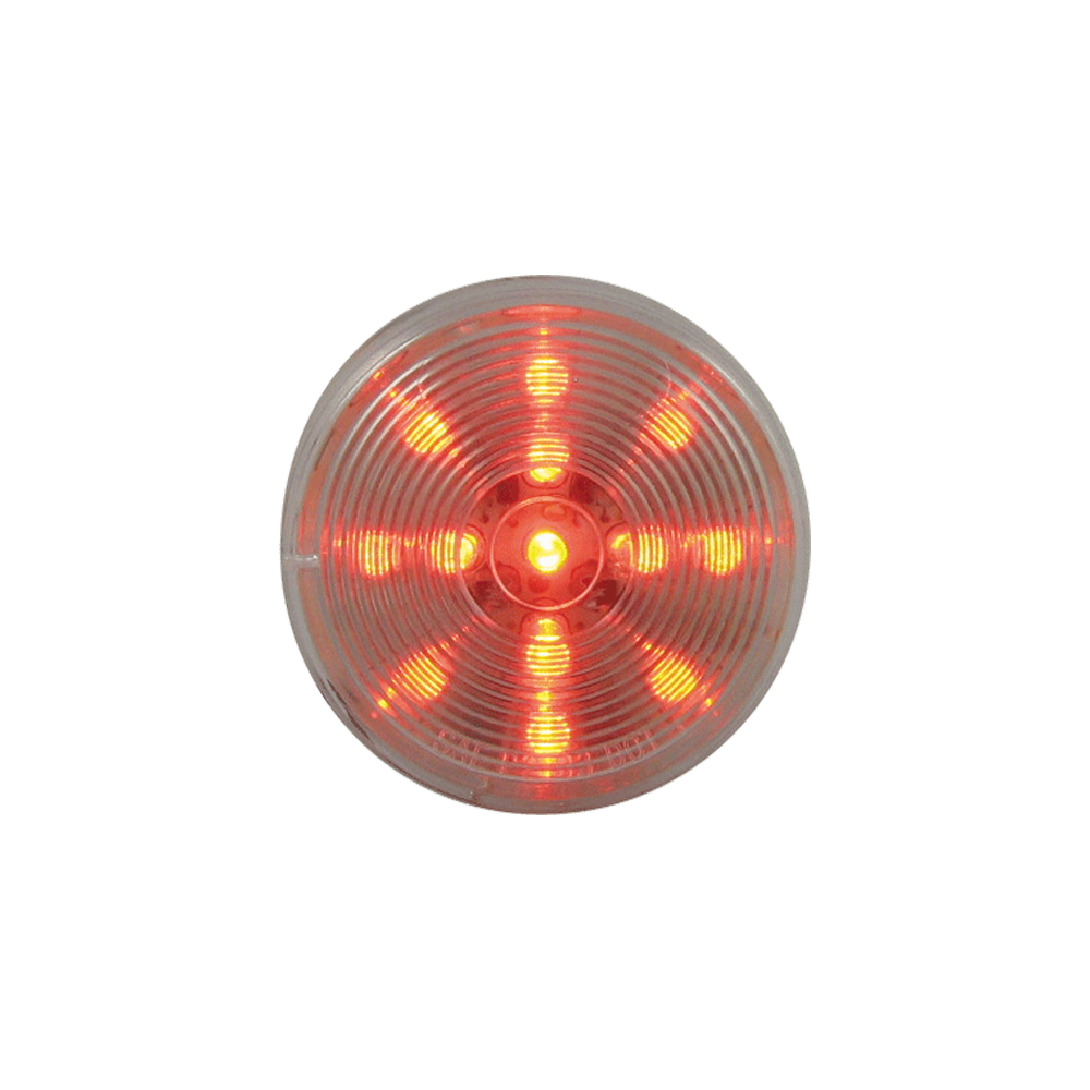 LED 2.5" Rd Marker Clear Lens Lamp Red - 13-dio