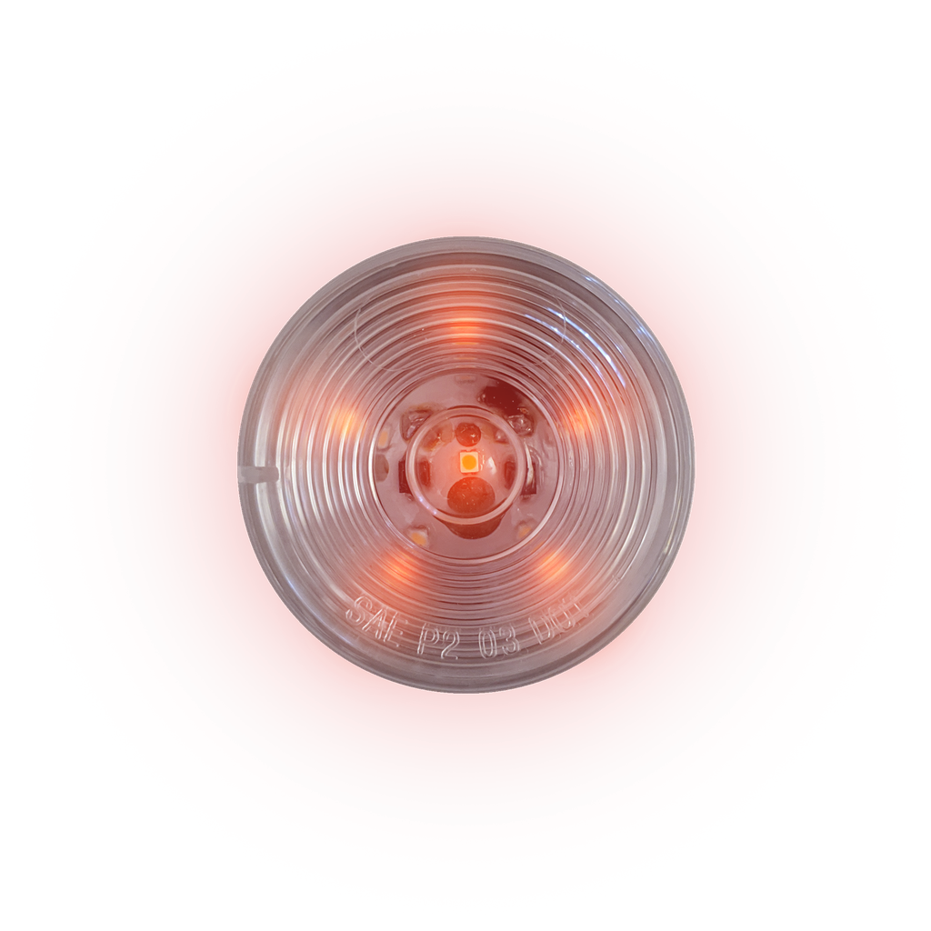 [LED2500C-6RP] LED 2.5" Rd Marker Clear Lens Lamp Red - 6-dio