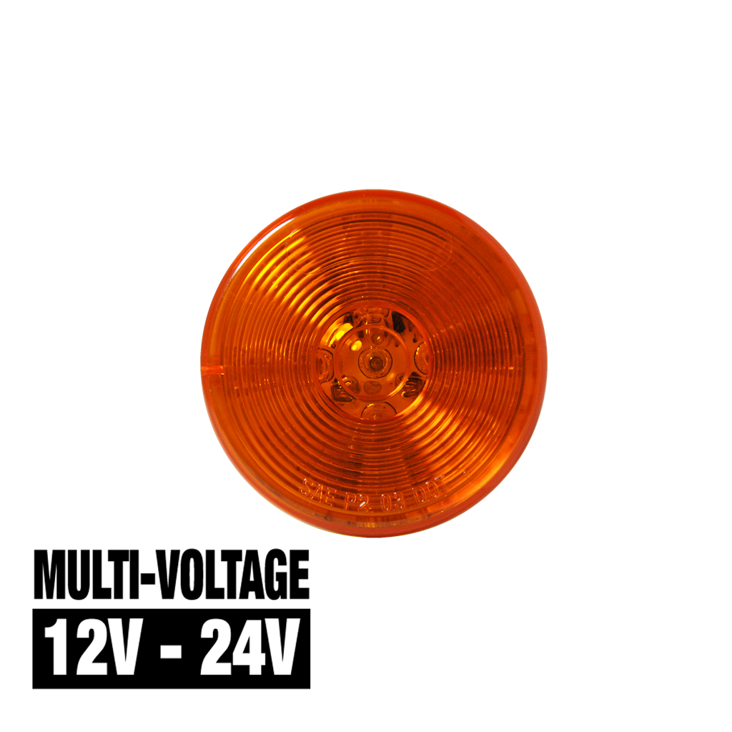 [LED2500M-13AP] 12V-24V LED 2.5" Rd Marker Lamp Amber - 13-dio