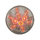 LED 4" Rd STT Lamp Clear Lens Red - 10-dio