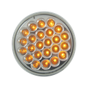 LED 4" Rd Signal/Park Clear Lens Lamp Amber - 24-dio
