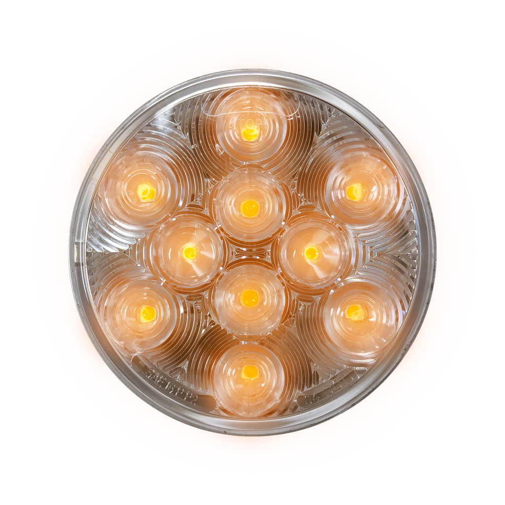 LED 4" Rd Signal/Park Clear Lens Lamp Amber - 10-dio