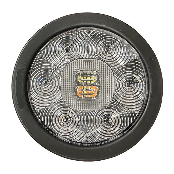 4" ROUND - STTR AND AMBER / WHITE FLASHER