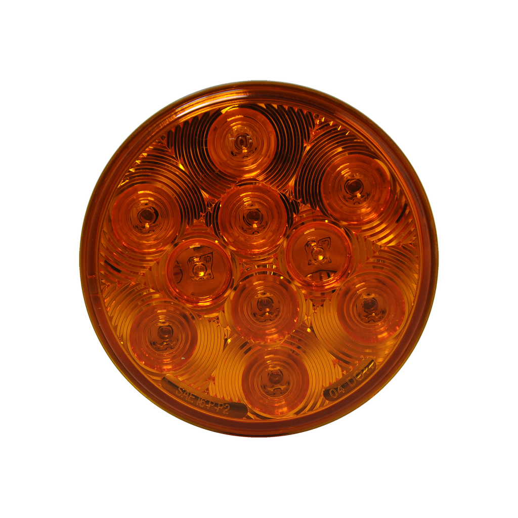 [LED4000G-10AP] LED 4" Rd 3-Pin AMP Connection Signal/Park Lamp Amber - 10-dio
